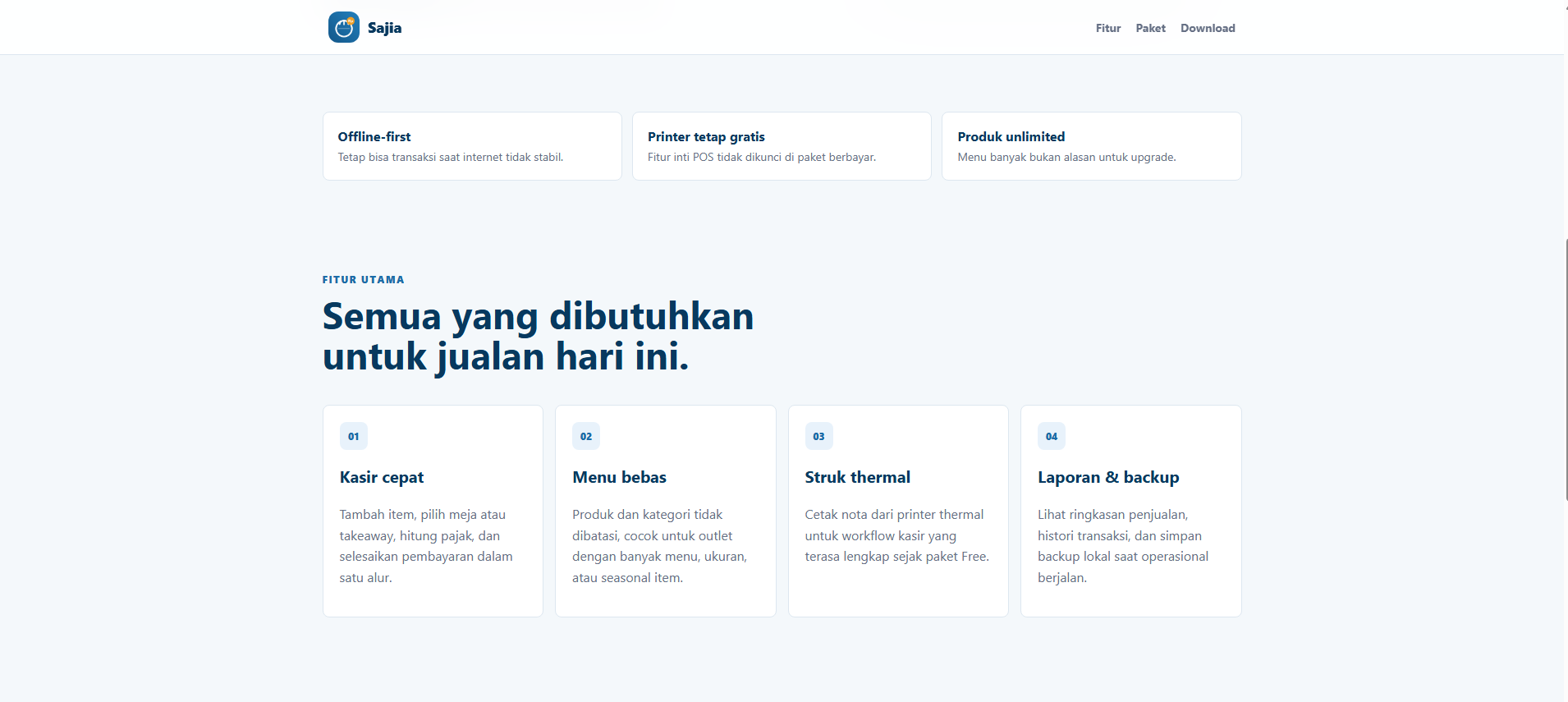 Fitur utama operasional Kasata POS